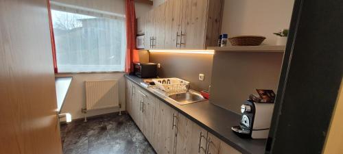穆特斯度假屋全景酒店的一个带水槽和柜台的小厨房