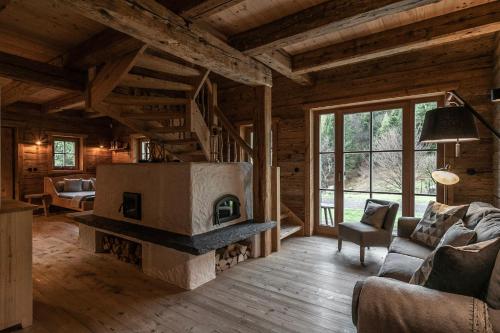 View of 凯撒山麓舍福Luxury old wood mountain chalet in a sunny secluded location with ...