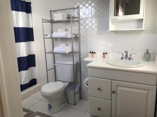 Newcastle VillageCompassionate Touch Spa的一间带卫生间和水槽的浴室