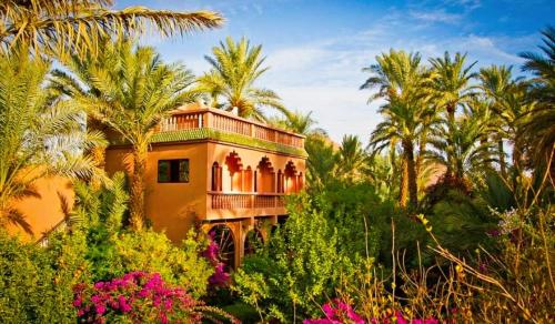 扎古拉切斯阿里酒店 的棕榈树花园中的房子
