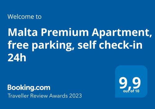 Malta Premium Apartment, free parking, self check-in 24h的证书、奖牌、标识或其他文件