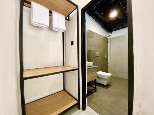 瑞诗凯诗Euphoric River Resort的一间带卫生间和水槽的浴室
