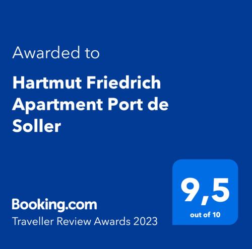 Hartmut Friedrich Apartment Port de Soller的证书、奖牌、标识或其他文件