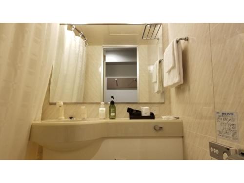 宇都宫Sun Royal Utsunomiya - Vacation STAY 02512v的一间带水槽和镜子的浴室