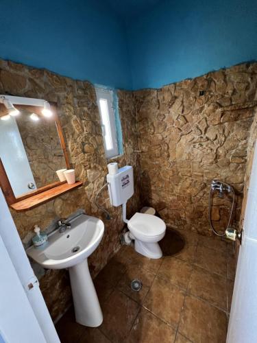 奇波斯阿费提Villa Hellas的一间带水槽和卫生间的浴室