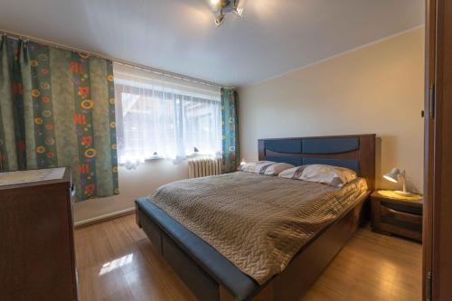 斯蒂格纳U Zenona的一间卧室设有一张大床和一个窗户。