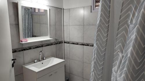 圣佩德罗El Nopal - Alojamiento的白色的浴室设有水槽和镜子
