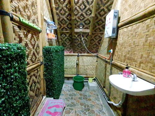 希维德Argapuri Jungle Resort Ciwidey的一间带水槽和卫生间的小浴室