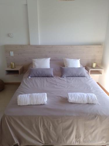 圣卡洛斯-德巴里洛切Monoambiente El Otto的一张带两个枕头的大白色床