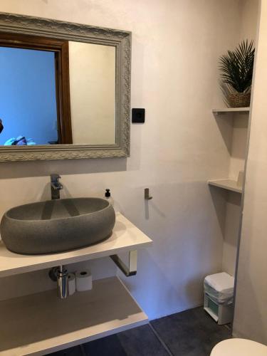 菲斯卡尔Leyendas Del Pirineo的一间带水槽和镜子的浴室