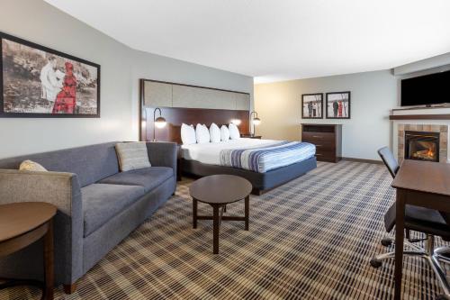 麦迪逊麦迪逊南阿美瑞辛酒店的酒店客房,配有床和沙发