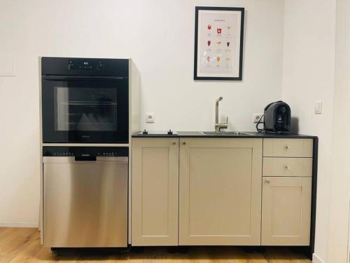 特里尔Oldtown的厨房配有微波炉和洗碗机。