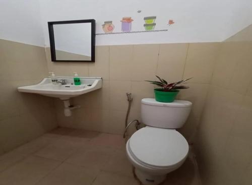 SukobumiBrak Homestay的一间带卫生间和水槽的浴室