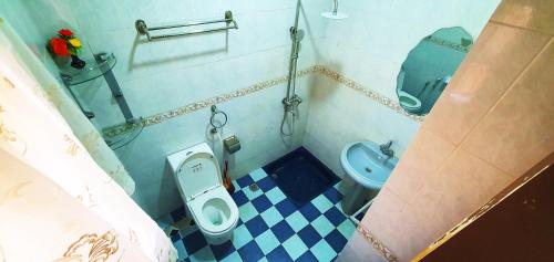 阿鲁沙Goodhope 3-Bedroom Vacation Rental的一间带卫生间和水槽的小浴室