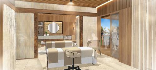 AkaouaneInterContinental Lifou Wadra Bay Resort的皮肤科室的 ⁇ 染,有沙龙