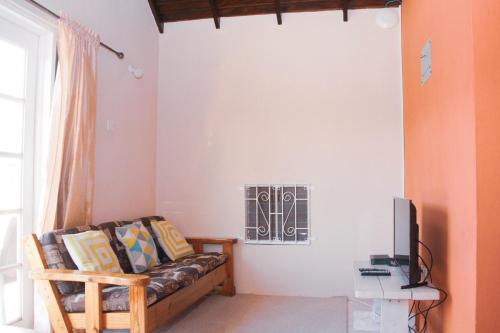 Arnos ValeButtercup Cottage Apartments的带沙发和电视的客厅