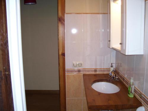 利亚内斯EL COLLAU的一间带水槽和橱柜的浴室