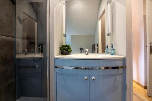 Arcizans-AvantEden des Pyrénées的一间带水槽和镜子的浴室