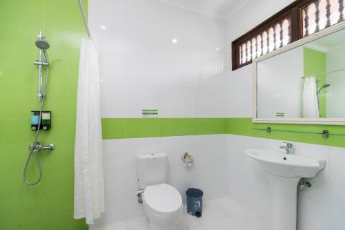 沙努尔巴厘岛维拉萨纳酒店的一间带卫生间和水槽的浴室
