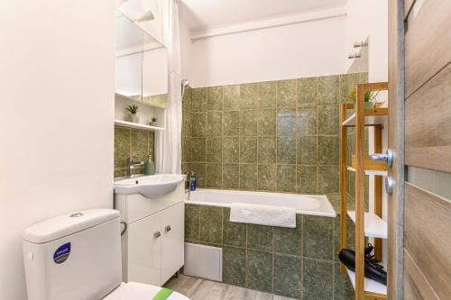 布拉索夫JAD - Luxury Studio - Soarelui 10的一间带水槽和卫生间的小浴室
