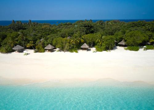 迪德赫胡JA Manafaru Maldives的小屋和海洋的海滩空中景致