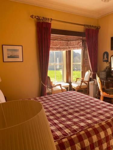 韦克斯福德Glendine Country House Wexford的一间卧室设有一张床和一个窗口