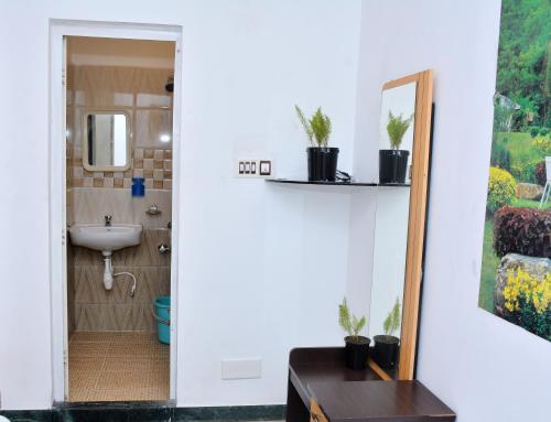 埃尔加德TGT Holidays Yercaud的一间带水槽和镜子的浴室