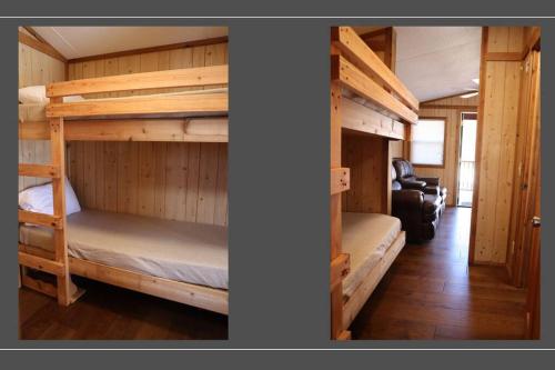 SteinhatcheeDriftwood Cabin - 2nd Street的客房内的两张双层床