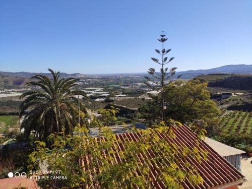 贝莱斯Casa Rosas的从房子的屋顶上可欣赏到葡萄园的景色