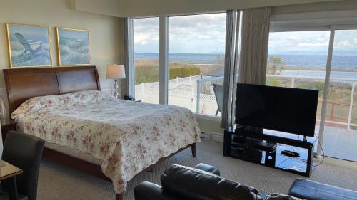 夸利库姆海滩布埃纳文图拉海滨的一间卧室配有一张床和一台平面电视