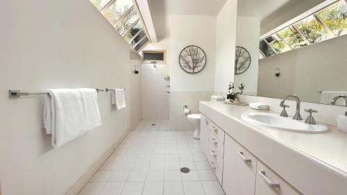 波高尔宾葡萄藤精品住宿加早餐旅馆的白色的浴室设有水槽和卫生间。