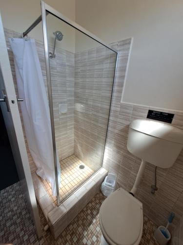 Great Western格兰特西方汽车旅馆的带淋浴和卫生间的浴室
