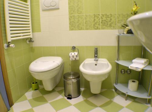 奥斯图尼马斯尔日亚艾斯纳酒店的一间带卫生间和水槽的浴室