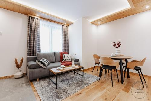布科维纳-塔钱斯卡Apartamenty Schronisko Snów的客厅配有沙发和桌子