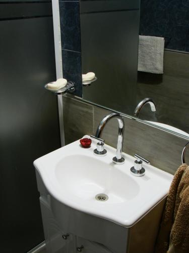 圣罗莎Departamento Rivadavia的一间带水槽和镜子的浴室