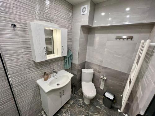 索非亚Habitat 29 Apartment的浴室配有白色卫生间和盥洗盆。