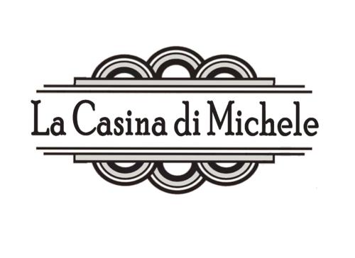 那不勒斯La Casina di Michele a Napoli的黑色和白色的标志,用于拉卡萨德尔米莱德