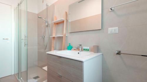 米兰Italianway - Brianza 14 A的一间带水槽和淋浴的浴室