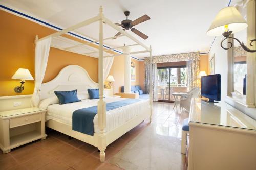 蓬塔卡纳Bahia Principe Grand Punta Cana - All Inclusive的一间卧室配有一张床,并在一间客房内配有电视。