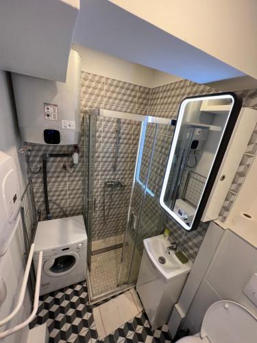 莫城Studio meaux hyper centre的带淋浴和卫生间的小浴室