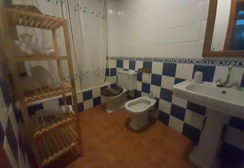 SotoserranoHotel Rural Sierra de Francia的一间带卫生间和水槽的浴室