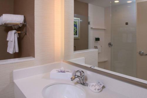 阿什兰Fairfield Inn & Suites by Marriott Richmond Ashland的一间带水槽和镜子的浴室