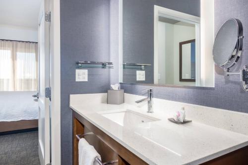 圣何塞Residence Inn by Marriott San Jose North/Silicon Valley的一间带水槽和镜子的浴室