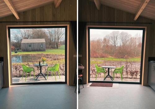 ElimPullevaart的两个画面,在门廊上用桌子和窗户屏蔽