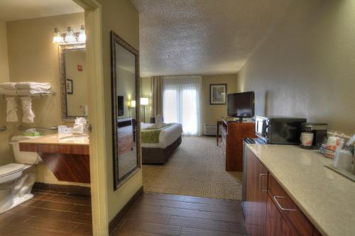 鸽子谷多利伍德街康福特茵酒店的酒店客房设有带床铺的浴室