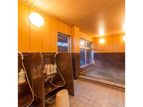 IchiharaBusiness Hotel Goi Onsen - Vacation STAY 78238v的浴室配有水槽和淋浴。