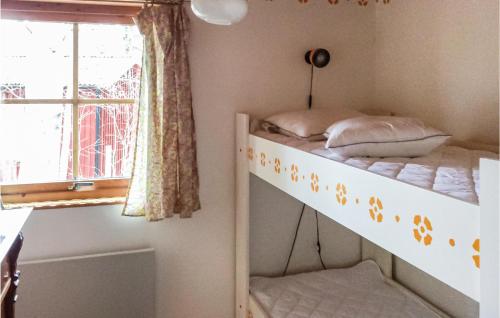 卢德维卡Stunning Home In Ludvika With Lake View的带窗户的客房内的双层床
