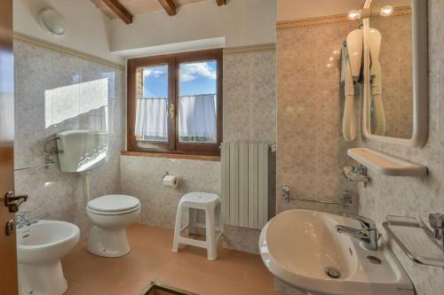 卡索莱德尔萨Tenuta Colombaio的浴室设有卫生间、水槽和卫生间。