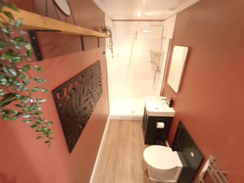 达夫敦Abbeyfield B&B的浴室配有白色卫生间和盥洗盆。