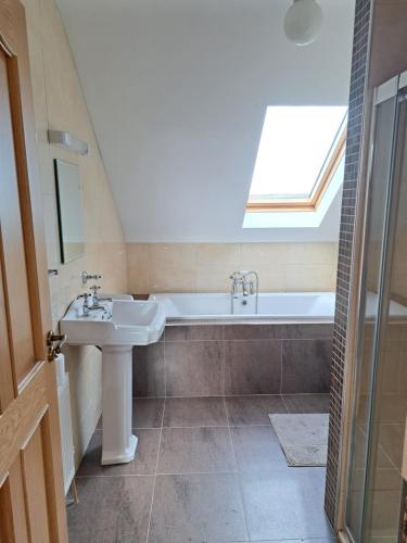 杜林Glenmore House - ROOM ONLY的浴室配有盥洗盆和浴缸。